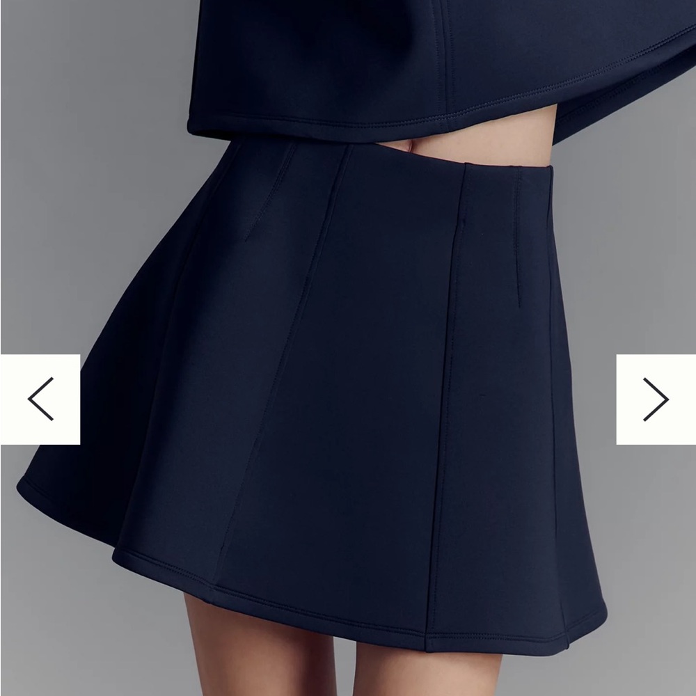 By Anthropologie Scuba Seamed Mini Skirt